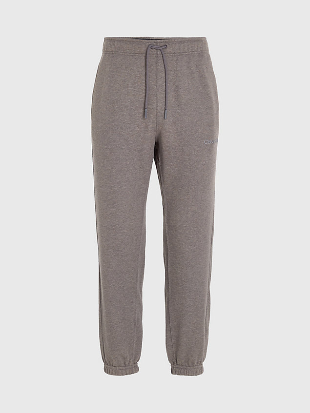 grey relaxed cotton terry joggers for men ck performance
