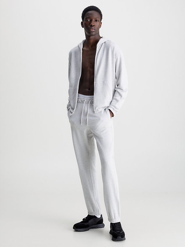 grey swobodne spodnie dresowe z bawełny frotte dla mężczyźni - ck performance