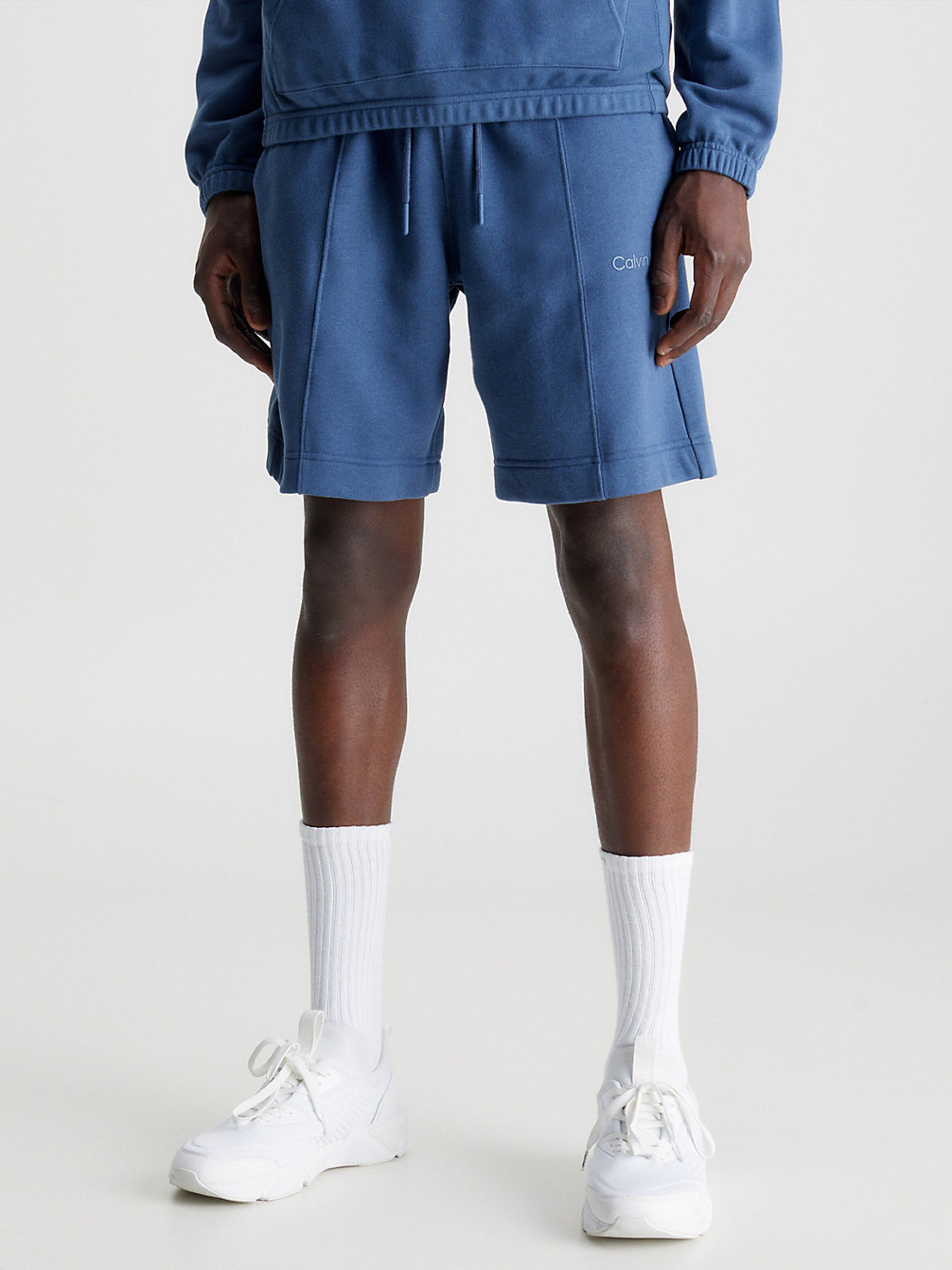 CRAYON BLUE Kurze Sporthose Aus Baumwoll-Frottee undefined Herren Calvin Klein