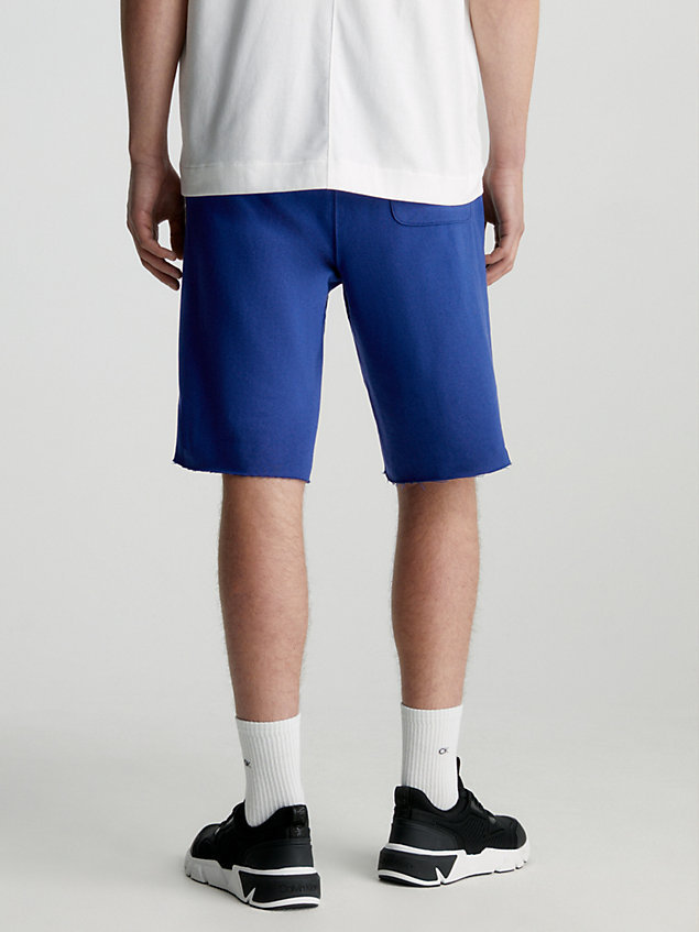 blue cotton terry gym shorts for men ck performance