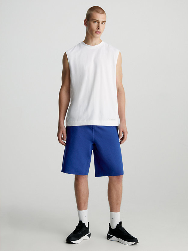 blue depths cotton terry gym shorts for men ck performance