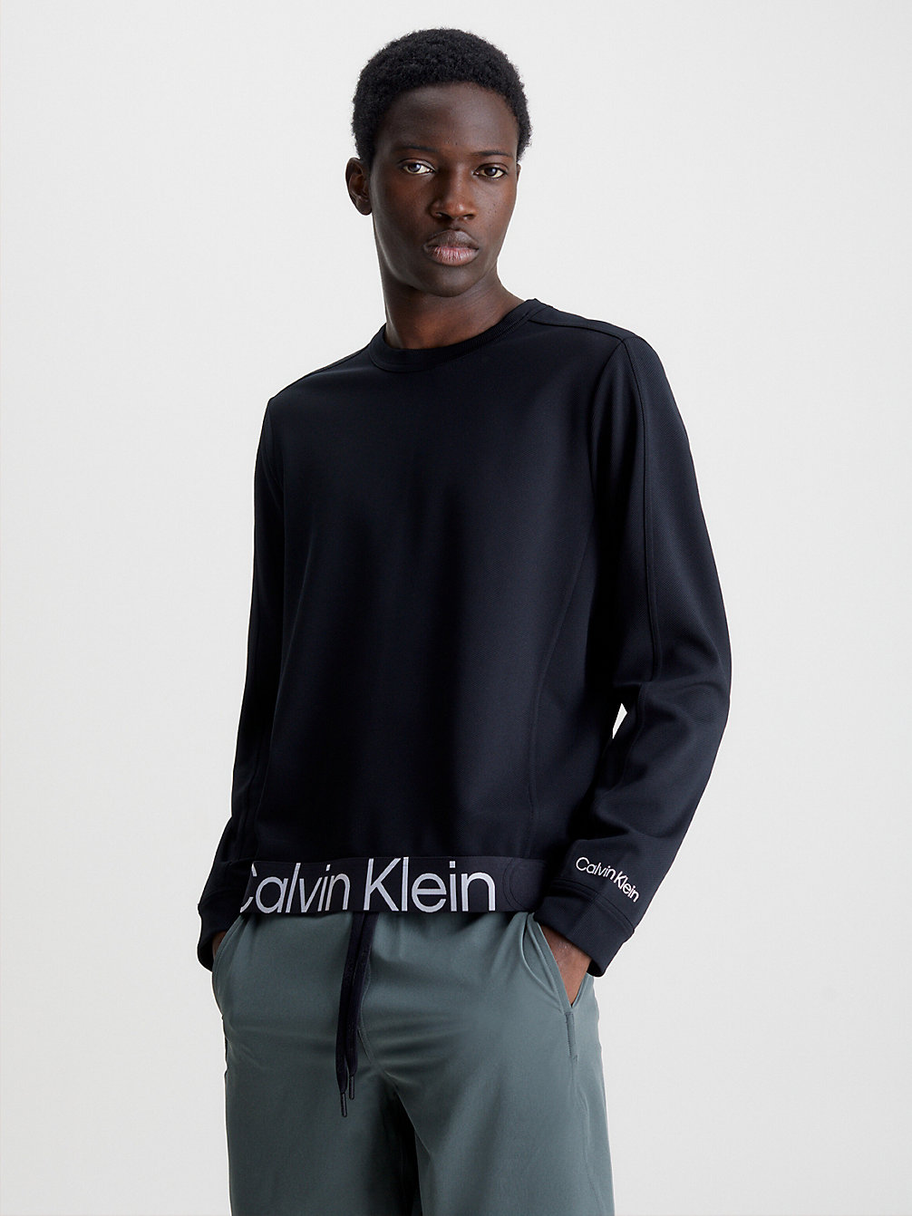 Sweat-Shirt En Sergé Texturé > BLACK BEAUTY > undefined hommes > Calvin Klein