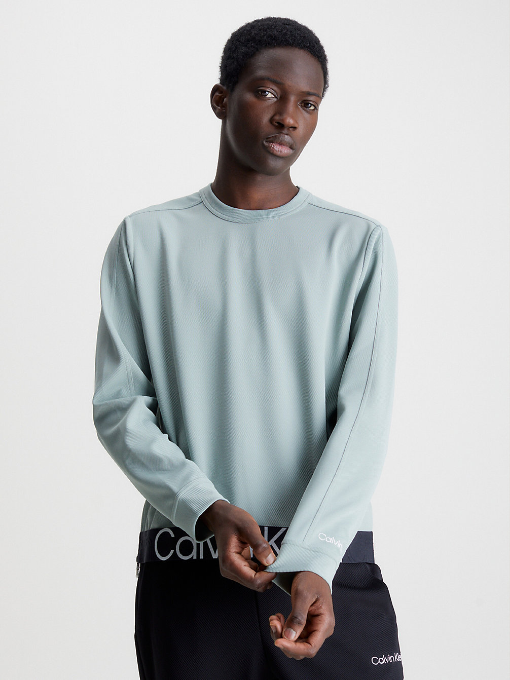 GREEN MILIEU Twill Sweatshirt Met Textuur undefined heren Calvin Klein