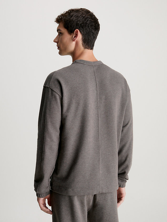 grey cotton terry logo sweatshirt for men ck performance