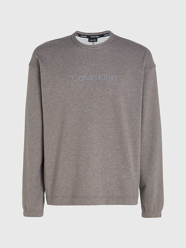 grey logo-sweatshirt aus baumwoll-frottee für herren - ck performance