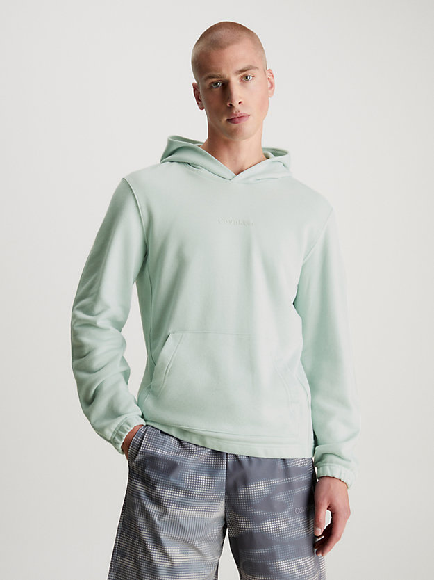 sky gray cotton terry hoodie for men ck performance