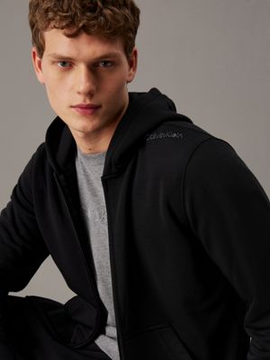 black beauty french terry zip up hoodie for men ck sport