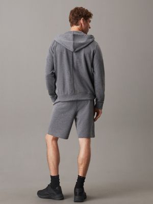 medium grey heather french terry zip up hoodie for men ck sport