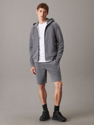 medium grey heather french terry zip up hoodie for men ck sport