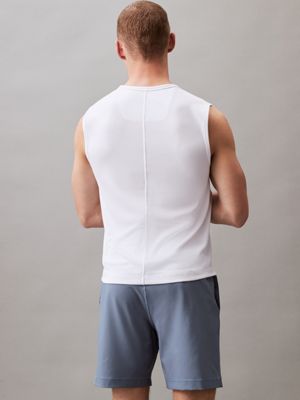 brilliant white gym tank top for men ck sport