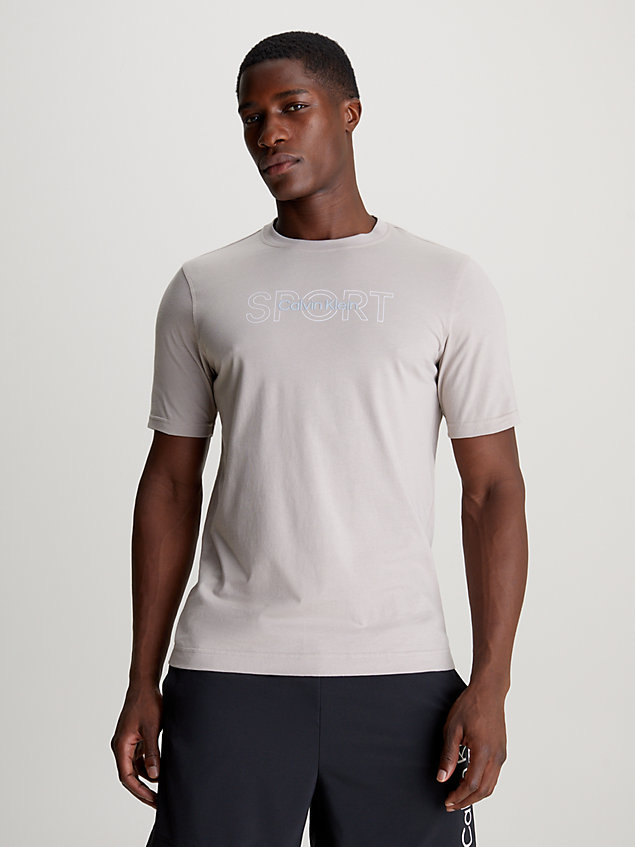 grey sport t-shirt met logo voor heren - 