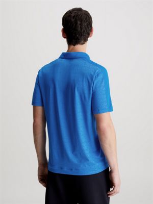 lapis blue logo mesh sport polo for men ck sport