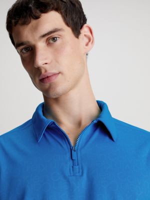 lapis blue logo mesh sport polo for men ck sport