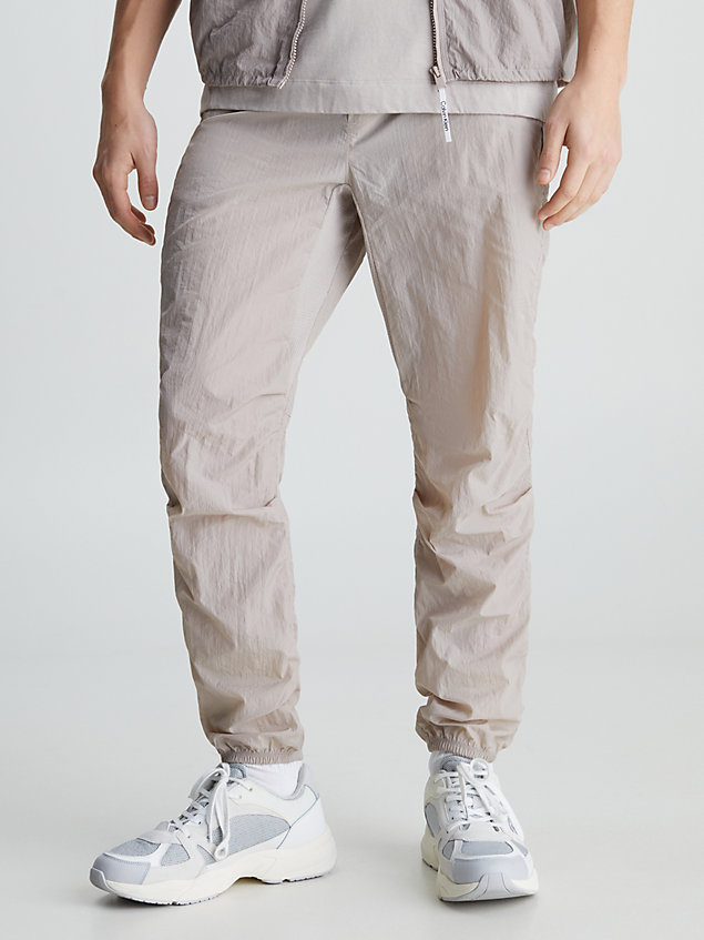 grey double waistband tracksuit bottoms for men 