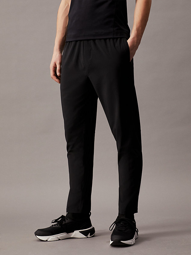 black spodnie dresowe z logo dla mężczyźni - 
