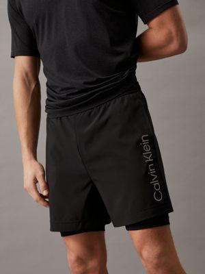 Calvin Klein Performance, 2-In-1 Gym Shorts, Black/Moire