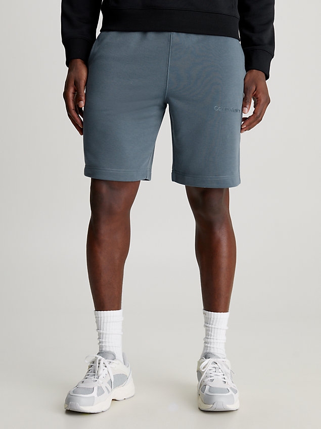 blue french terry gym shorts for men 