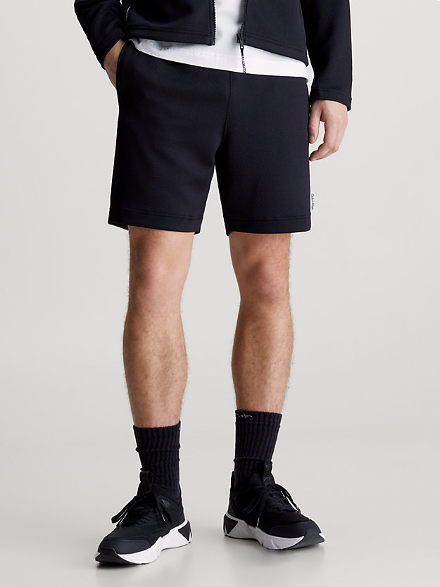 black beauty double waistband jacquard gym shorts for men 