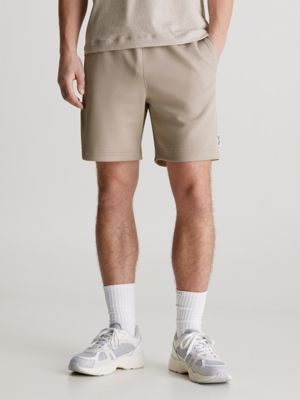 grey kurze sporthose aus jacquard mit doppeltem bund für herren - 