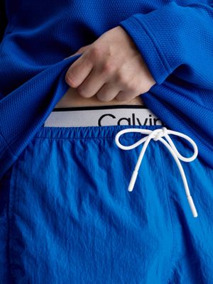 lapis blue double waistband gym shorts for men ck sport