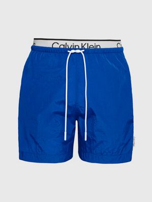 lapis blue double waistband gym shorts for men ck sport