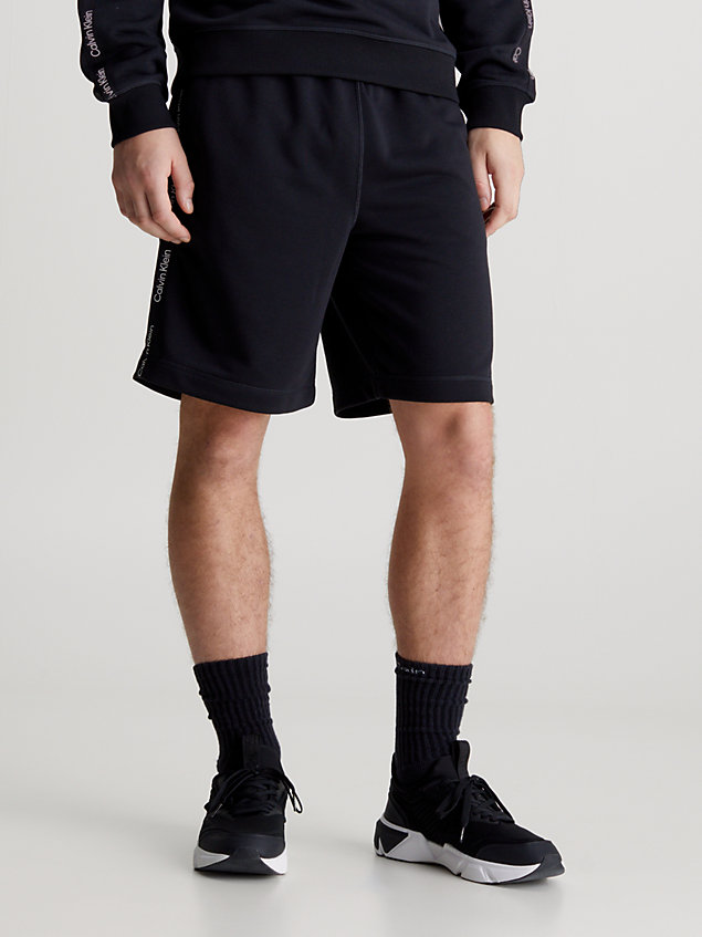 black kurze sporthose aus french-terry für herren - 