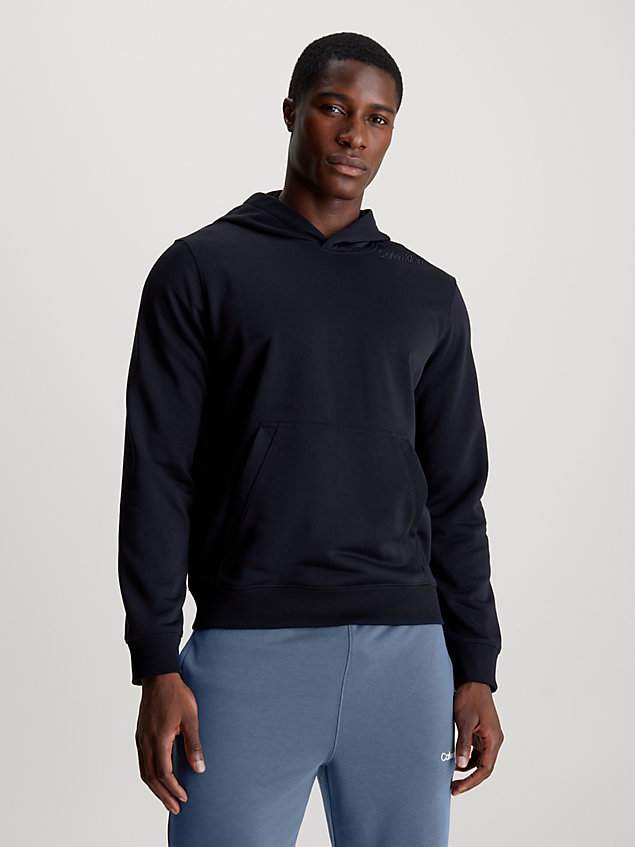 black french terry hoodie for men 