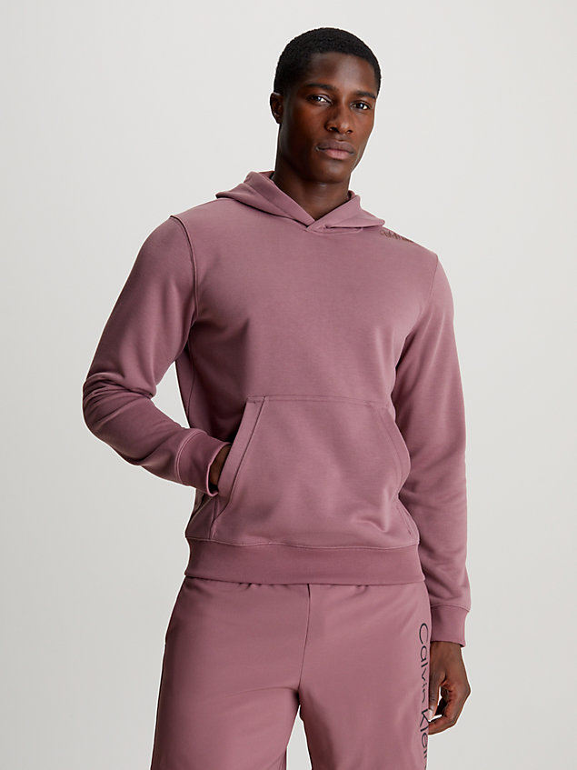 pink french terry hoodie for men 