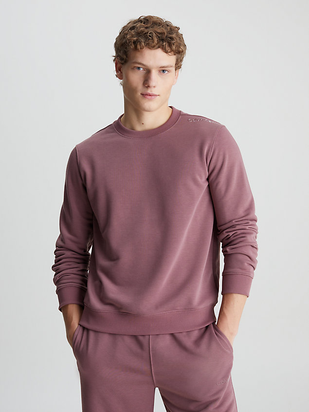 pink bluza z materiału frotte dla mężczyźni - 