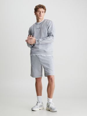 grey heather french terry sweatshirt for men ck sport