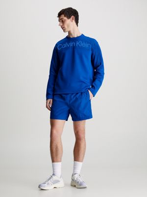 lapis blue jacquard sweatshirt with pockets for men ck sport