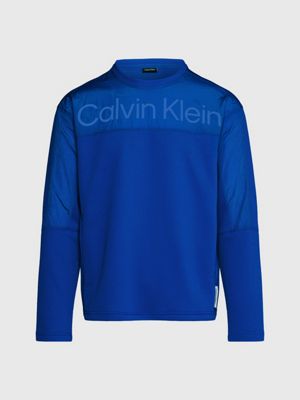 lapis blue jacquard sweatshirt with pockets for men ck sport