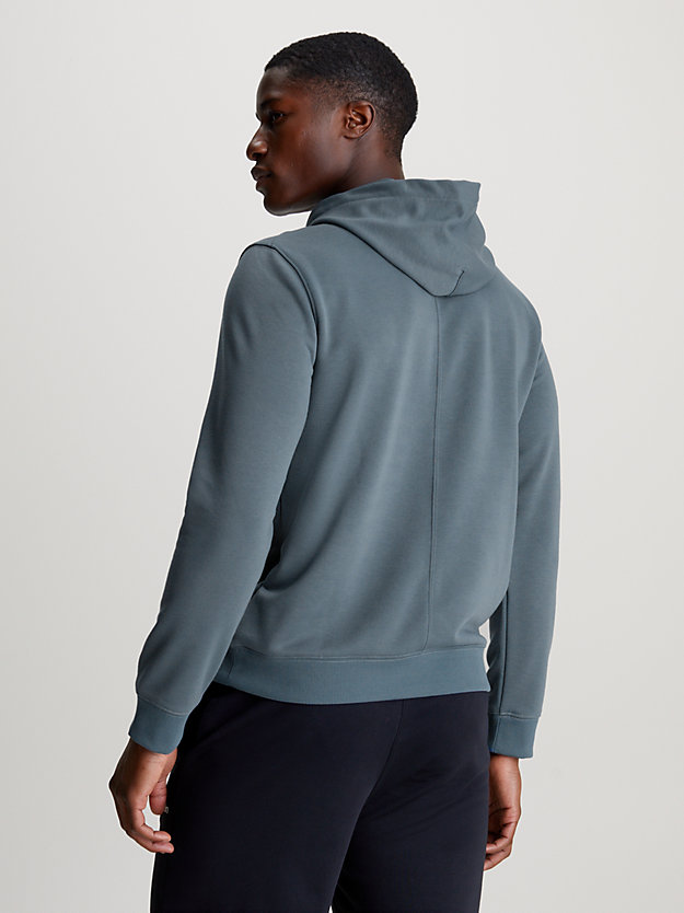 ceramic blue french terry hoodie for men 
