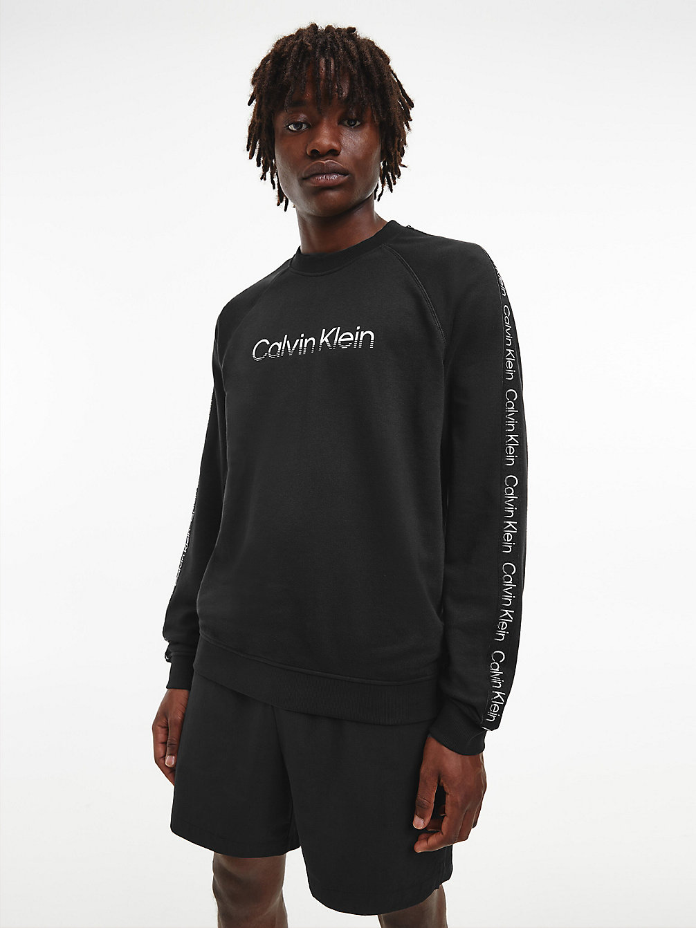CK BLACK Cotton Terry Logo Sweatshirt undefined men Calvin Klein