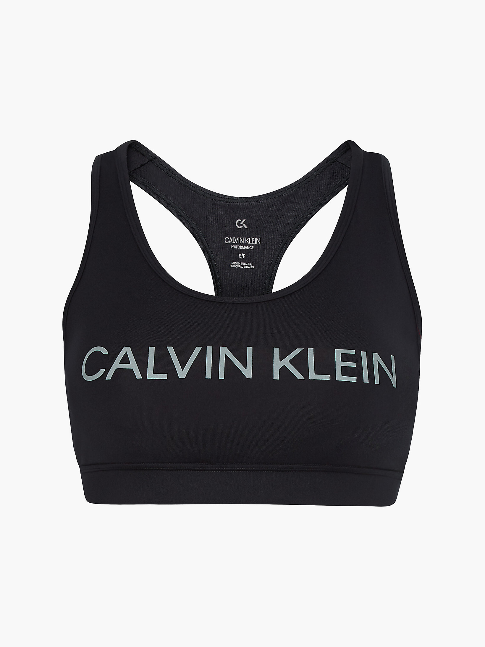 CK Black/reflective Silver > Бюстгальтер для среднеинтенсивных тренировок > undefined Женщины - Calvin Klein