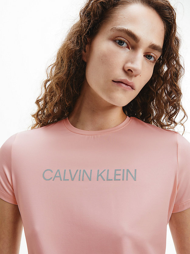 ROSE QUARTZ/REFLECTIVE SILVER Camiseta deportiva slim con logo de mujer CK PERFORMANCE