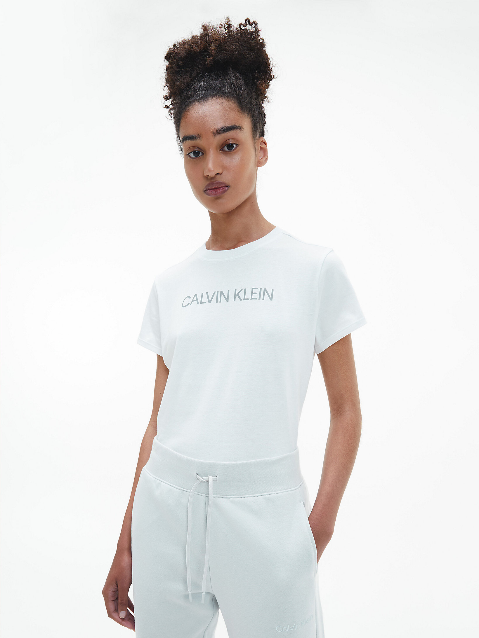 Bright White Logo Gym T-Shirt undefined women Calvin Klein