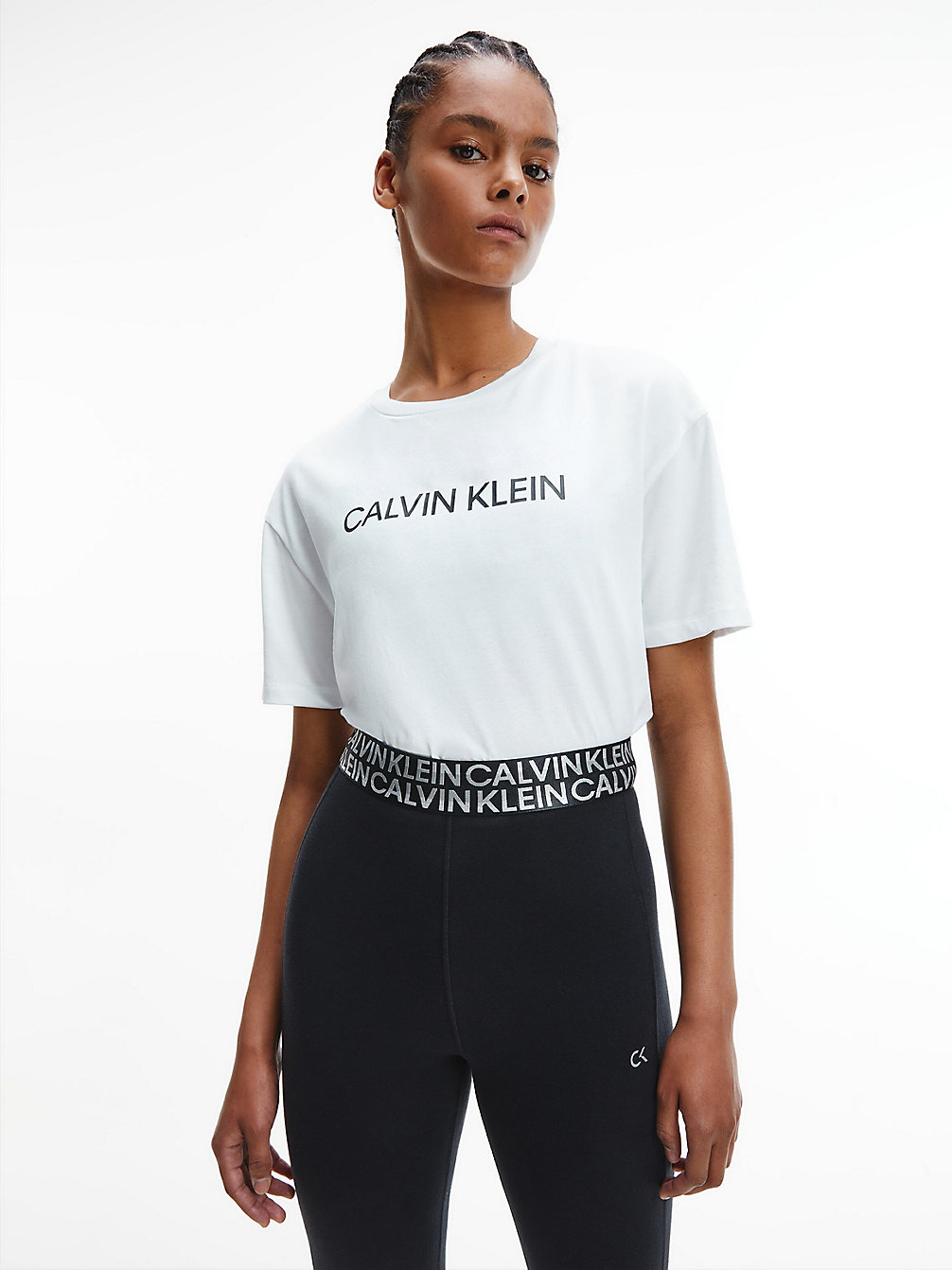 T-Shirt Da Palestra Con Logo Taglio Relaxed > BRIGHT WHITE > undefined donna > Calvin Klein