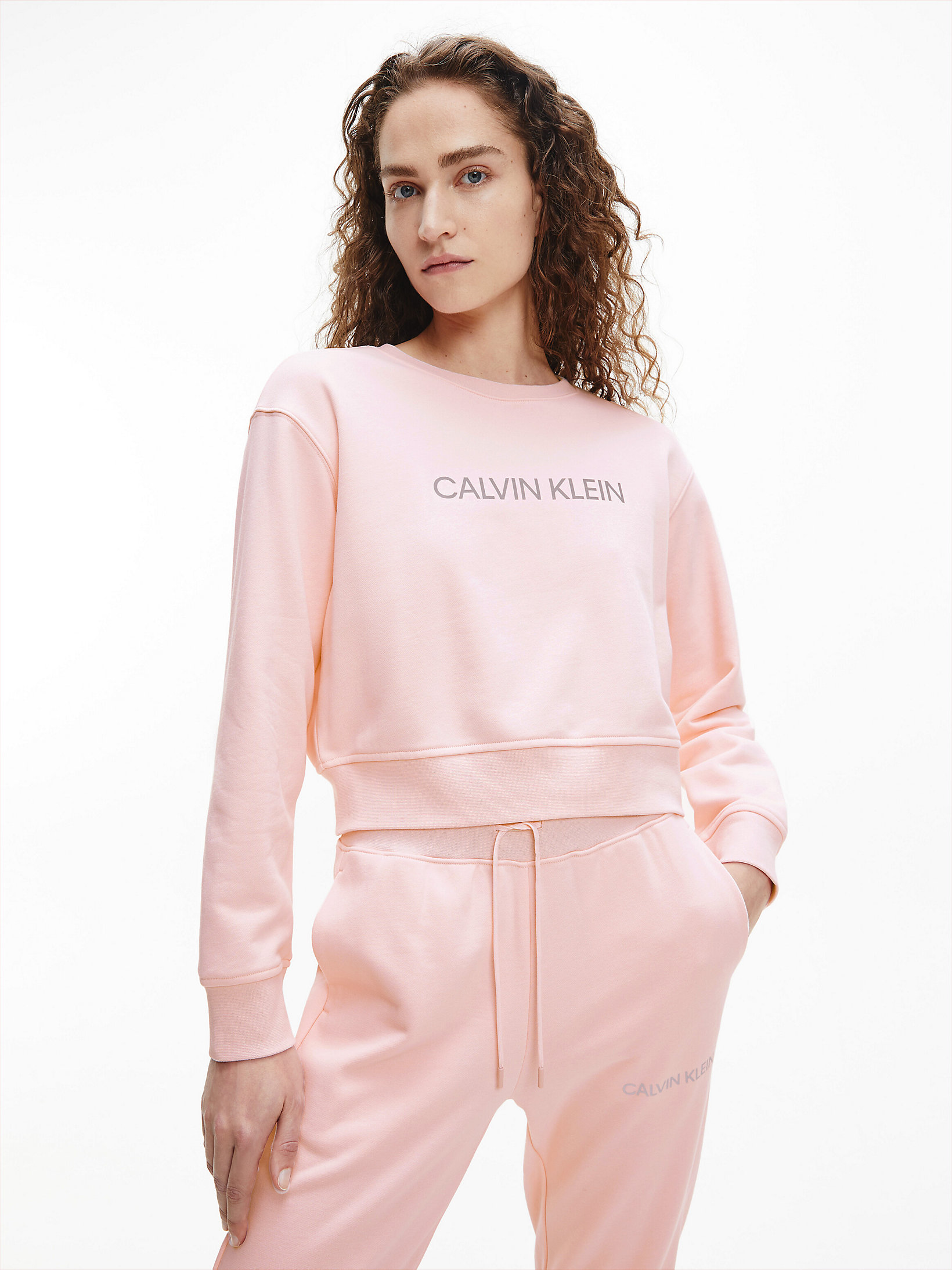 Rose Quartz Relaxed Logo Sweatshirt undefined women Calvin Klein