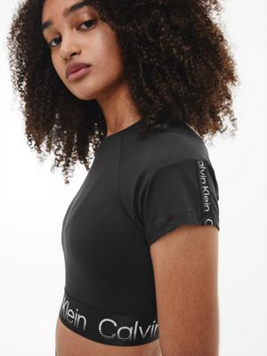 BLACK BEAUTY Cropped Gym-T-Shirt aus recyceltem Material für Damen CK PERFORMANCE