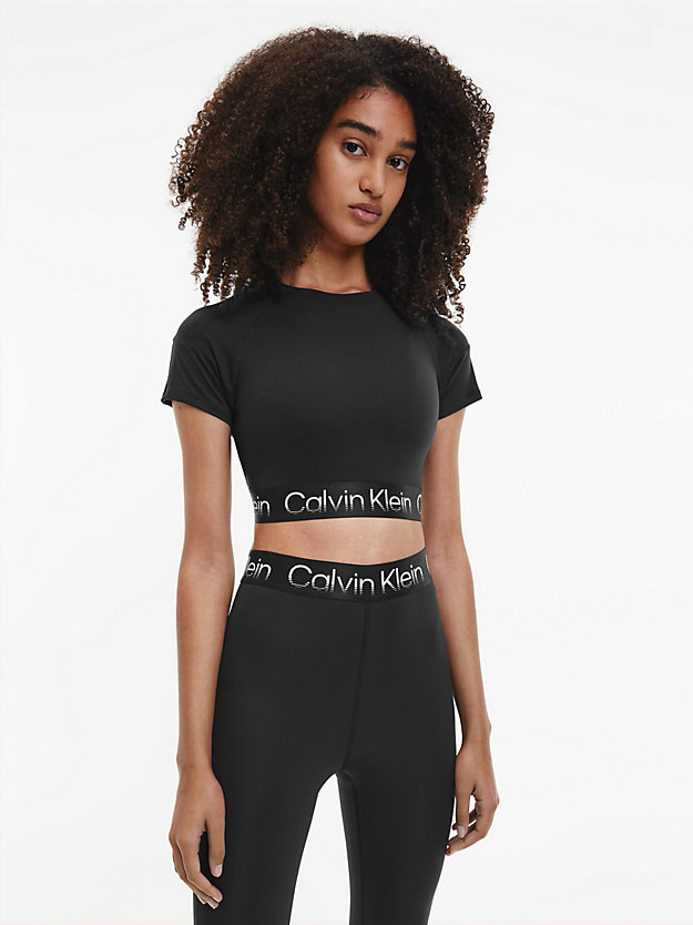 BLACK BEAUTY Cropped Gym-T-Shirt aus recyceltem Material für Damen CK PERFORMANCE