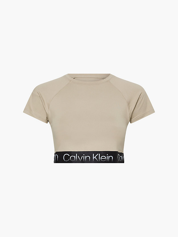 ALUMINUM Camiseta cropped deportiva de tejido reciclado de mujer CK PERFORMANCE