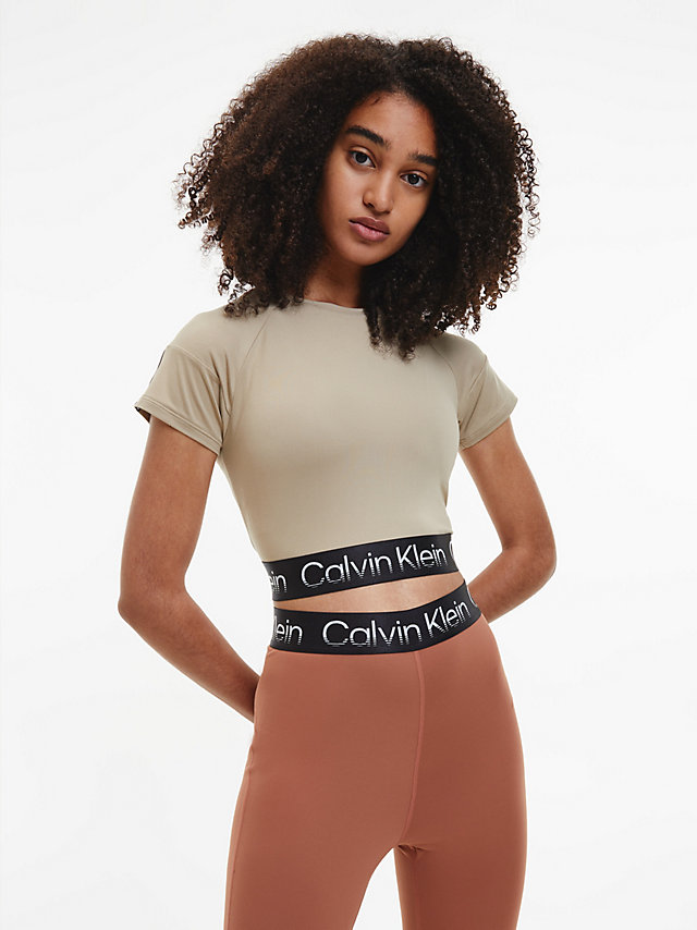 Aluminum Recycled Cropped Gym T-Shirt undefined women Calvin Klein