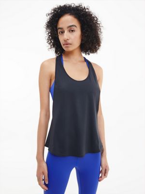 black beauty recycled polyester gym tank top for women ck performance