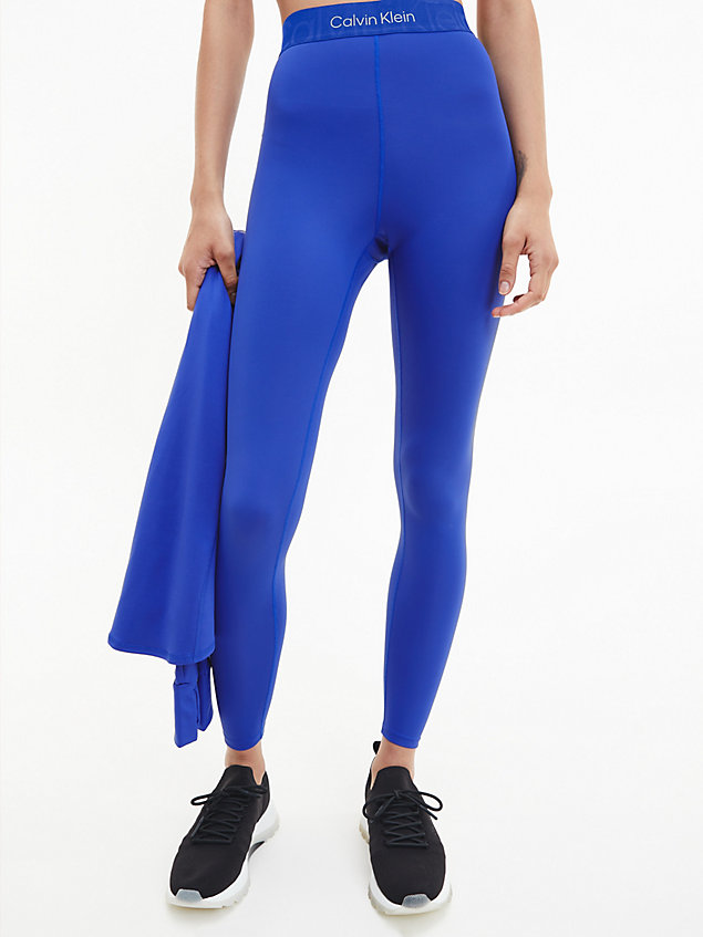 blue recycled 7/8 gym leggings for women ck performance