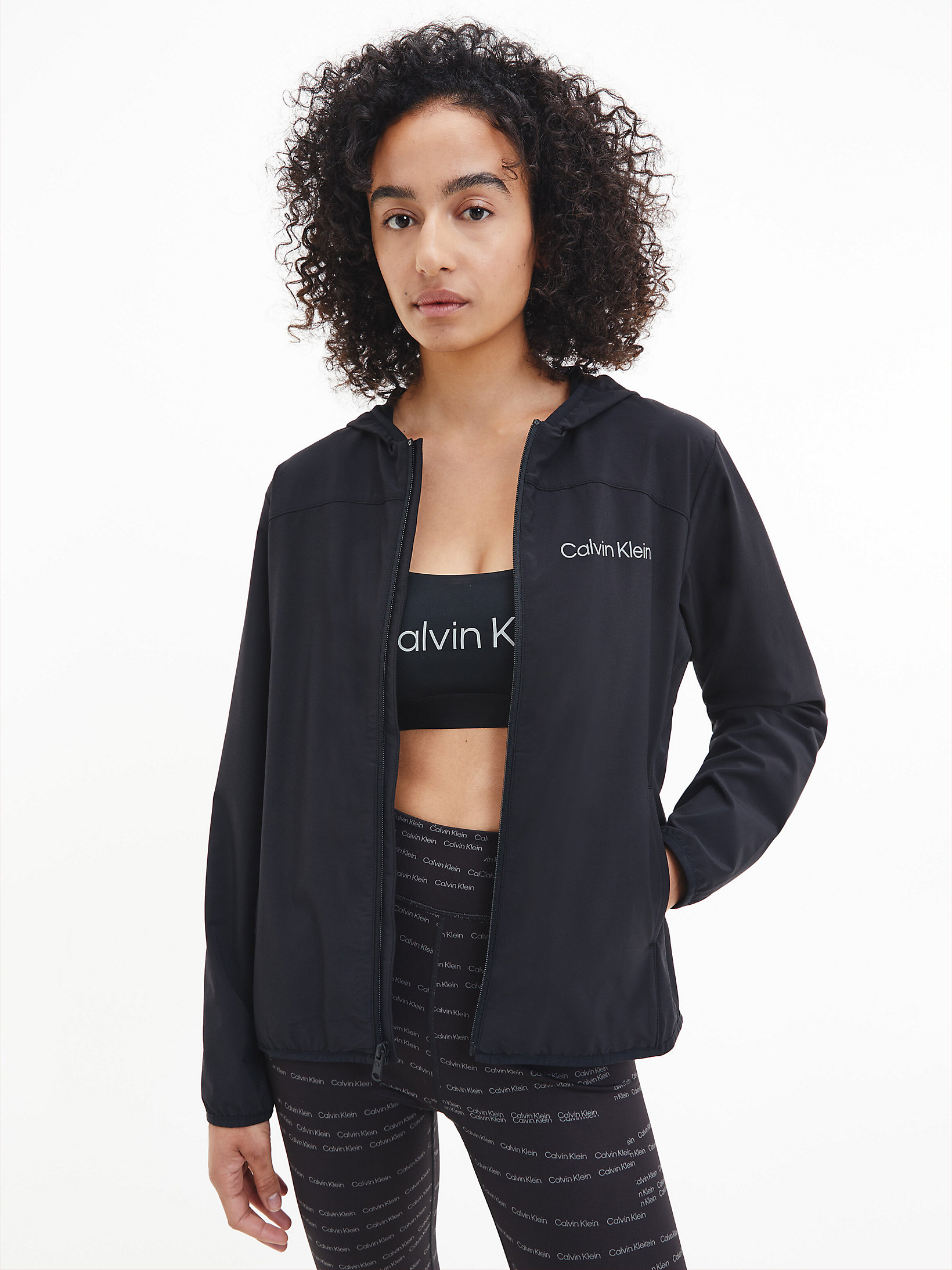 Black Beauty Recycled Zip Up Jacket undefined women Calvin Klein