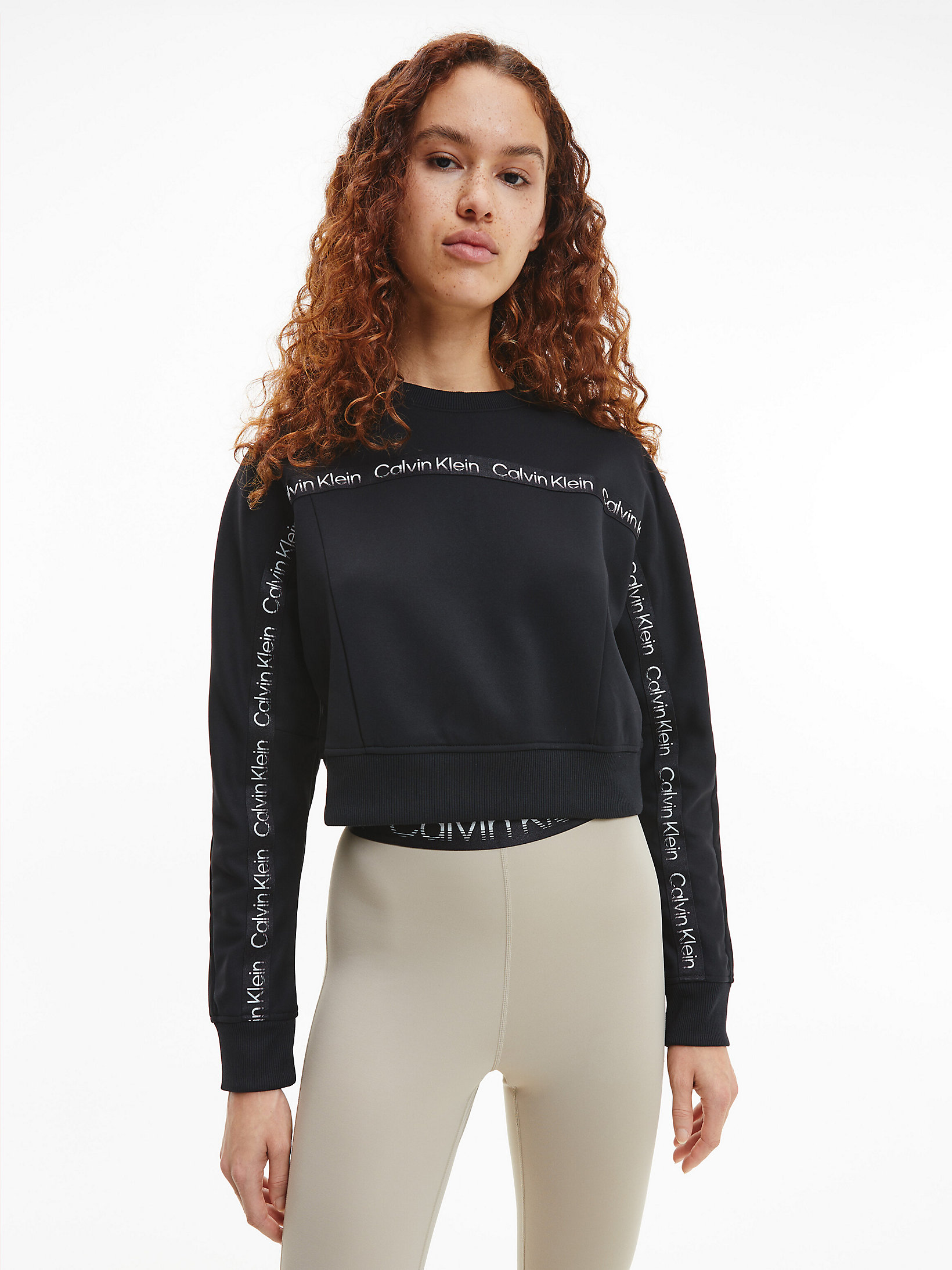 Black Beauty Sweat-Shirt Court Avec Logo undefined femmes Calvin Klein