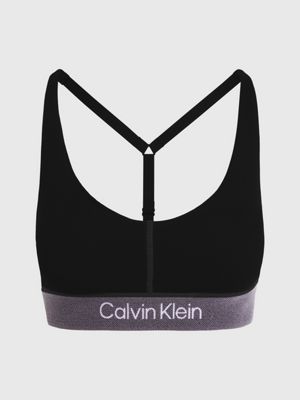 Calvin Klein Performance - Reggiseno sportivo rosa con spalline sottili e  logo in coordinato