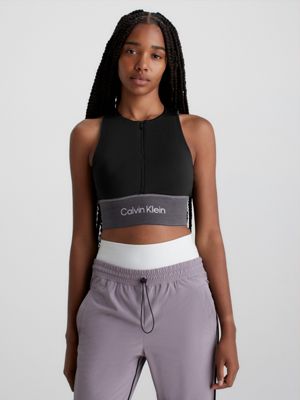 Calvin Klein Performance Women's Reflective Medium Support Sports Bra - CK  Black