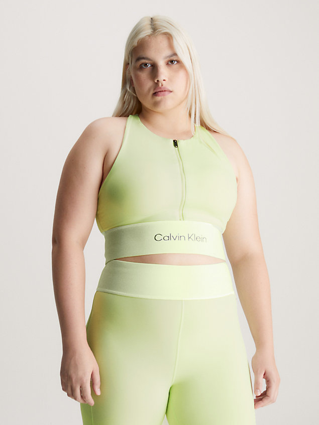 green medium impact sports bra for women ck performance